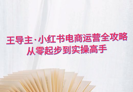 王导主·小红书电商运营全攻略：从零起步到实操高手_知途无界