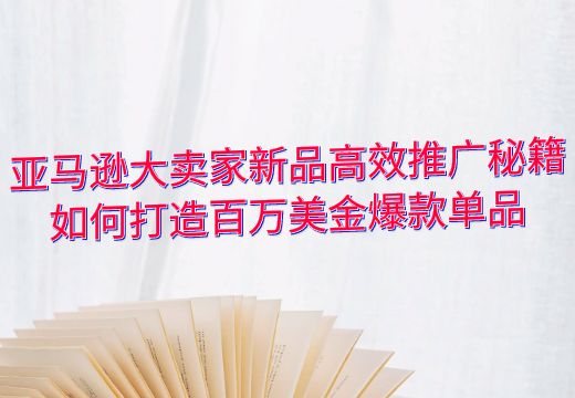 亚马逊大卖家新品高效推广秘籍：如何打造百万美金爆款单品_知途无界