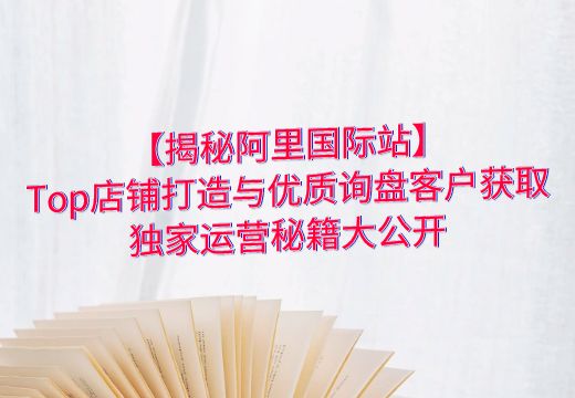 【揭秘阿里国际站】Top店铺打造与优质询盘客户获取，独家运营秘籍大公开_知途无界