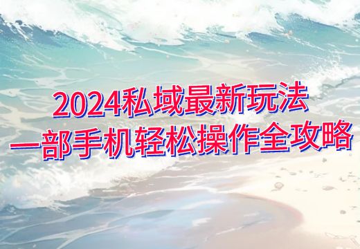 2024私域最新玩法：一部手机轻松操作全攻略_知途无界