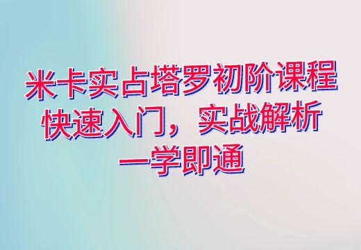 米卡实占塔罗初阶课程：快速入门，实战解析，一学即通_知途无界