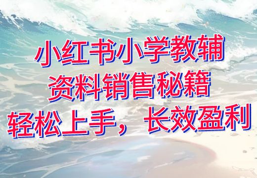 小红书小学教辅资料销售秘籍：轻松上手，长效盈利_知途无界