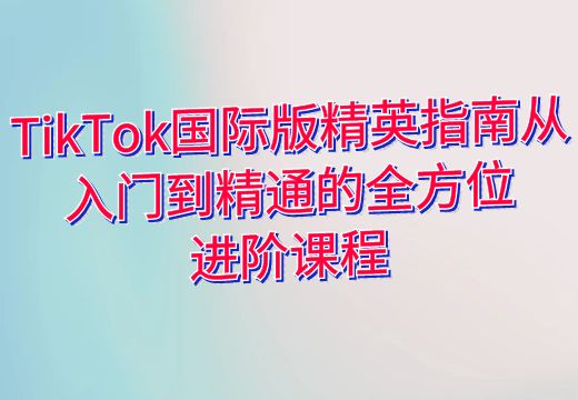 TikTok国际版精英指南：从入门到精通的全方位进阶课程_知途无界