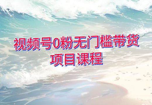 视频号0粉无门槛带货项目课程_知途无界