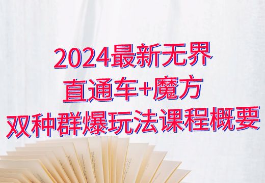 2024最新无界：直通车+魔方，双种群爆玩法课程概要_知途无界