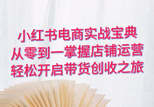 小红书电商实战宝典：从零到一掌握店铺运营，轻松开启带货创收之旅_知途无界